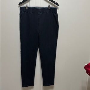 Soft Surroundings dark wash slim leg jeggings size L